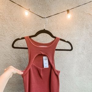***NWT*** A&F Scuba Cutout Elevated Knit Mini Dress in color Dark Red, Size XS